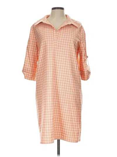 Pre-owned Peace Of Cloth 3/4 Sleeve Button Down Shirt In Orange