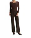 Peace Of Cloth Jules Clean Pull On Pant In Espresso Windowpane In Black