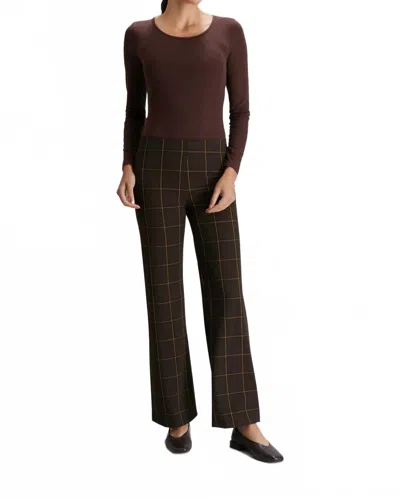 Peace Of Cloth Jules Clean Pull On Pant In Espresso Windowpane In Black