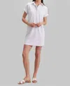 Peace Of Cloth Kyle Short Sleeve Pique Knit Collared Dress In White In White