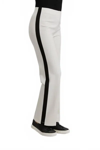 Peace Of Cloth Paramount Knit Reese Pant In Oyster With Black Stripes In Multi