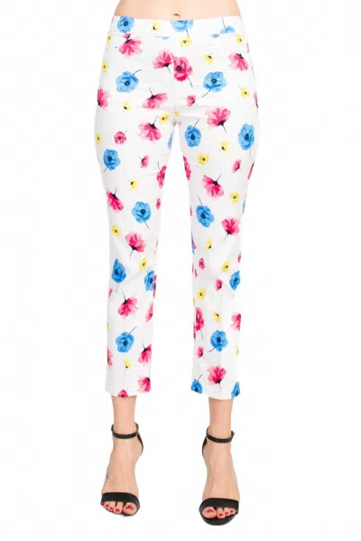 Peace Of Cloth Poppies Flower Pants In White