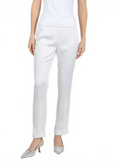 Peace Of Cloth Satin Annie Pants In Pearl In White