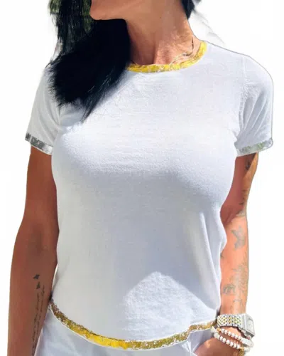 Peace Of Cloth Short Sleeve Crew With Foil In White
