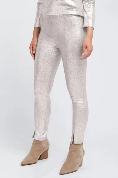 Peace Of Cloth Sloane Pant In Beige Foiled Suede In Multi