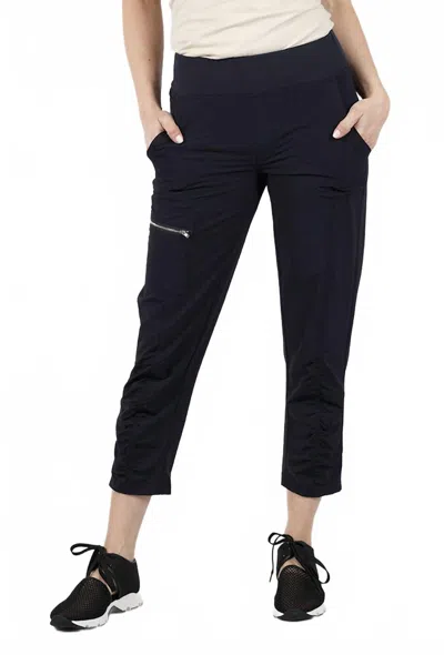 Peace Of Cloth Women's Ash Zip Pocket Pants In Onyx In Black