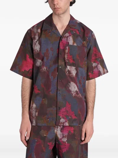 Peacemaker Oamc Abstract-print Shirt In Red