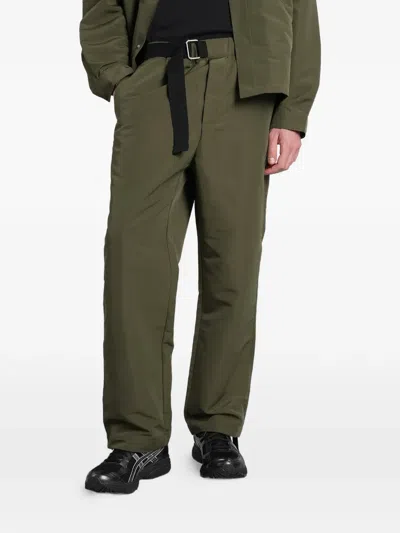 Peacemaker Oamc Belted Straight-leg Trousers In Green