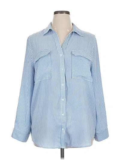 Pre-owned Peach 3/4 Sleeve Blouse In Blue