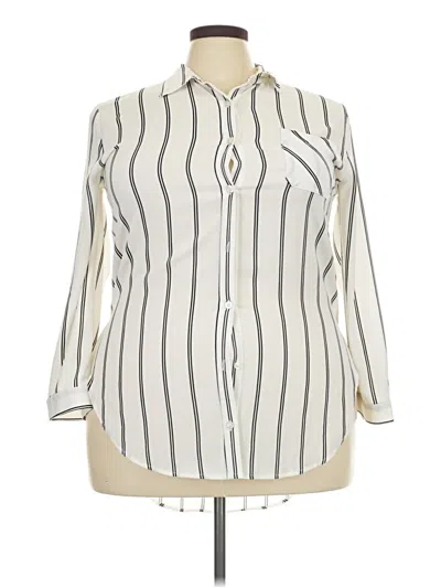 Pre-owned Peach 3/4 Sleeve Blouse In Ivory
