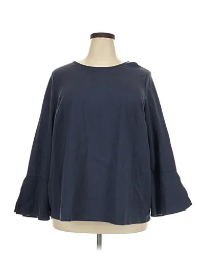 Pre-owned Peach 3/4 Sleeve Top Blue Boatneck Tops