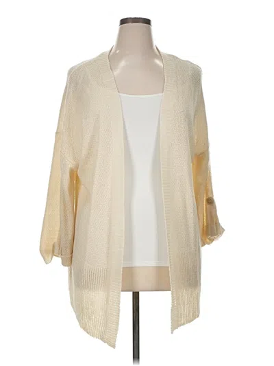 Pre-owned Peach Cardigan Sweater In White
