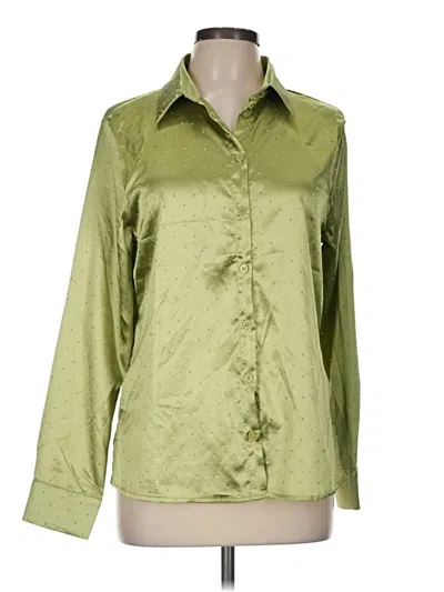 Pre-owned Peach Long Sleeve Blouse In Green