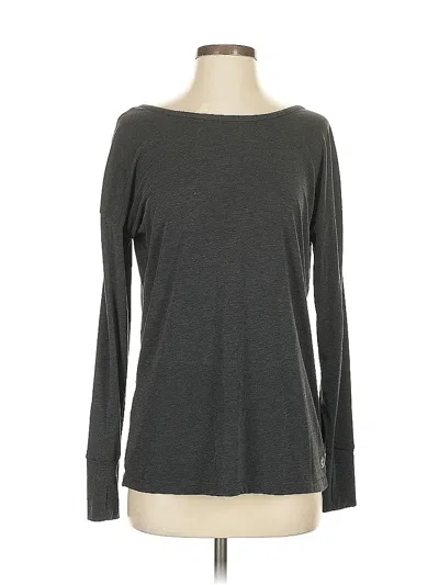 Pre-owned Peach Long Sleeve Top Gray Boatneck Tops