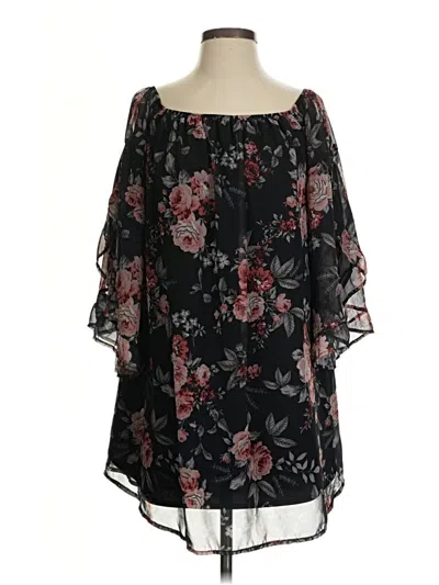 Pre-owned Peach Love 3/4 Sleeve Blouse In Black