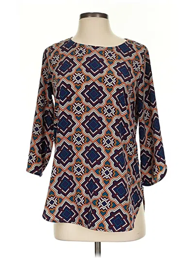 Pre-owned Peach Love 3/4 Sleeve Blouse In Blue