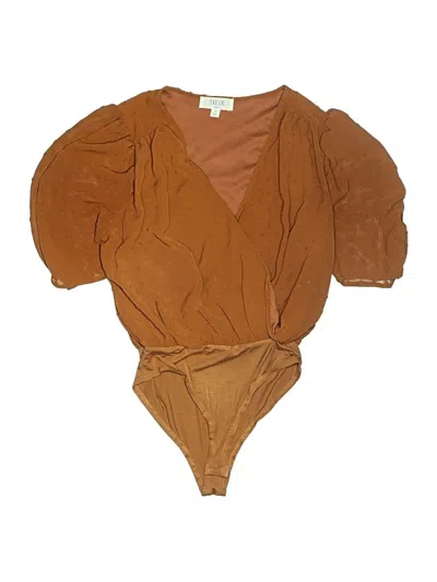 Pre-owned Peach Love 3/4 Sleeve Blouse In Brown