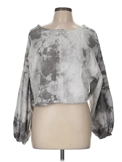 Pre-owned Peach Love 3/4 Sleeve Blouse In Gray