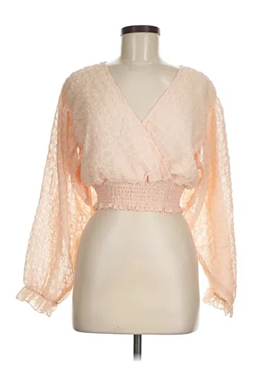 Pre-owned Peach Love 3/4 Sleeve Blouse In Orange