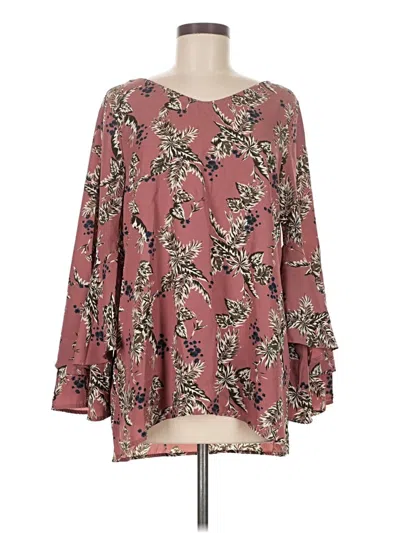 Pre-owned Peach Love 3/4 Sleeve Blouse In Pink