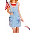 Peach Love All Star Denim Mini Dress In Blue In Blue