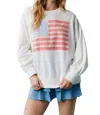 Peach Love American Sweetheart Sweatshirt In Multi In White