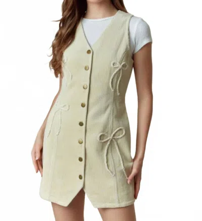 Peach Love Ava Jumper Dress In Cream In Neutral