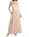 Peach Love Billie Overall Maxi Dress In Cream In Neutral