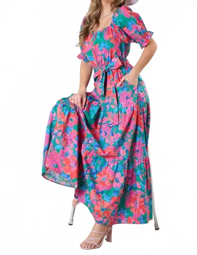 Peach Love Bloom Into Beautiful Maxi Dress In Multicolor