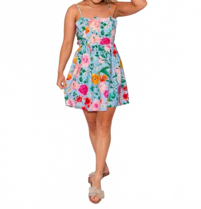 PEACH LOVE BLOSSOM AND BOW TIE BACK MINI SUNDRESS IN MULTI