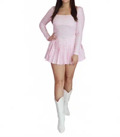 Peach Love Bow Romper In Pink