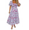 Peach Love Bows And Blooms Tiered Maxi Dress In Multi In Multi