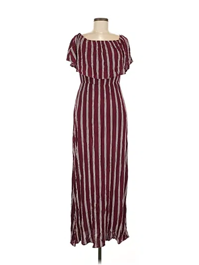 Pre-owned Peach Love Casual Dress In Burgundy