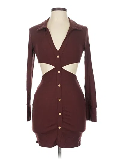Pre-owned Peach Love Casual Dress In Burgundy