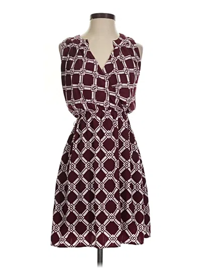 Pre-owned Peach Love Casual Dress In Burgundy