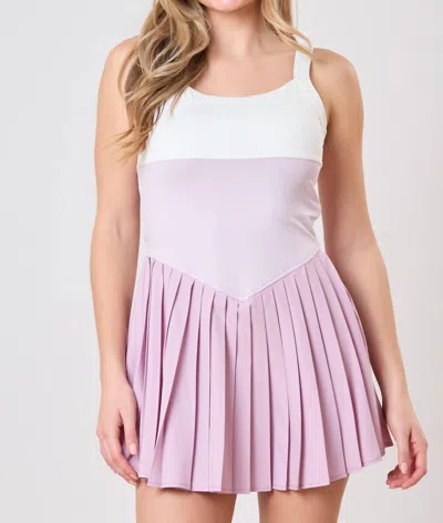 Peach Love Color Block Romper In Lavender In Pink