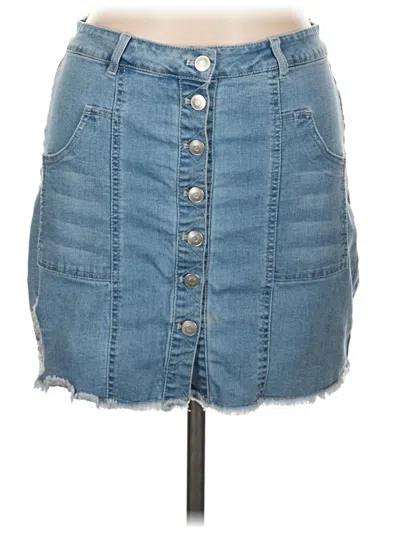Pre-owned Peach Love Denim Skirt In Blue