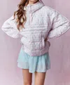 Peach Love Dora Printed Pullover Puffer Jacket In Pink