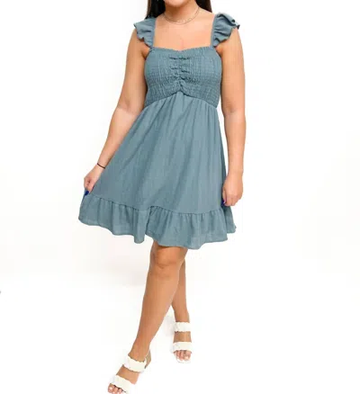 Peach Love Everybody Talks Dress In Rich Grey In Multi