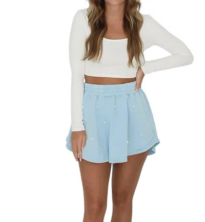 Peach Love Fade Away Shorts In Blue
