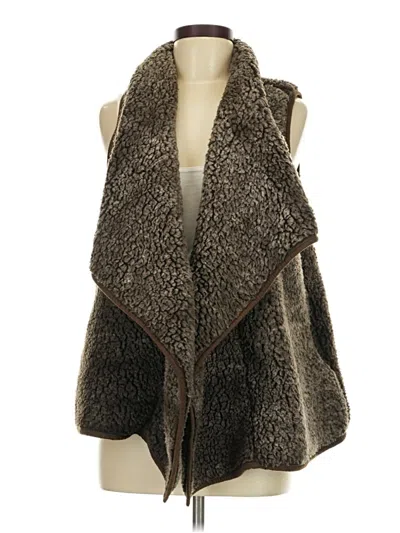 Pre-owned Peach Love Faux Fur Vest In Brown