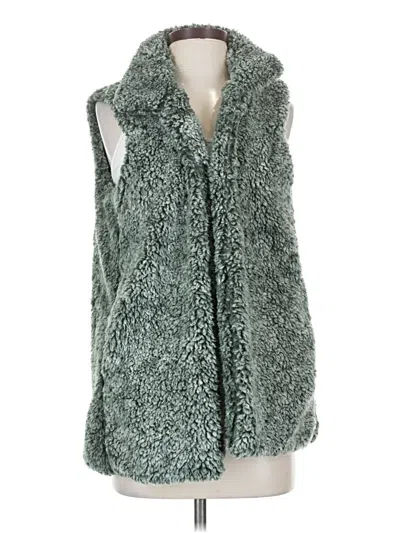 Pre-owned Peach Love Faux Fur Vest In Green