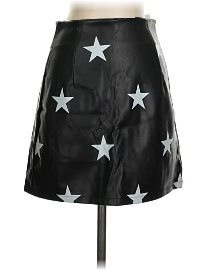 Peach Love Faux Leather Skirt In Black