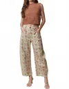 Peach Love Floral Gypsy Fit Denim Pants In Pink Vintage In Multi