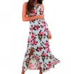 Peach Love Floral Racer Sleeveless Maxi Dress In Blue Fuchsia In Multi