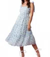 Peach Love Floral Tie Strap Sundress In Blue In Blue