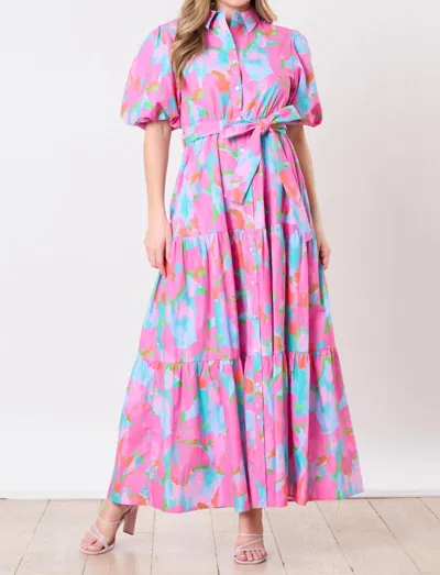 Peach Love Heaven Above Maxi Dress In Pink In Multi