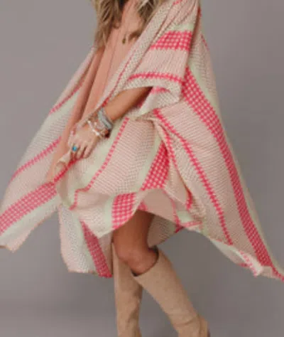 Peach Love Janet Kimono In Pink Multi