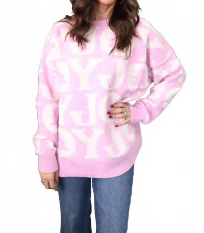 Peach Love Joy Oversized Sweater In Pink