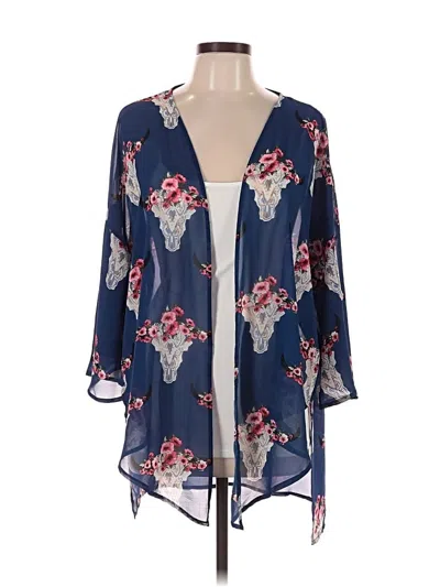 Pre-owned Peach Love Kimono In Blue